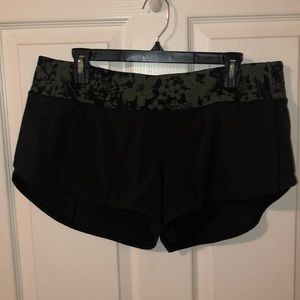 Lululemon black and green shorts